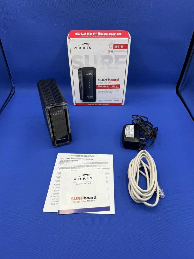 ARRIS SURFboard SB6183 DOCSIS 3.0 Cable Modem 16x4 Black