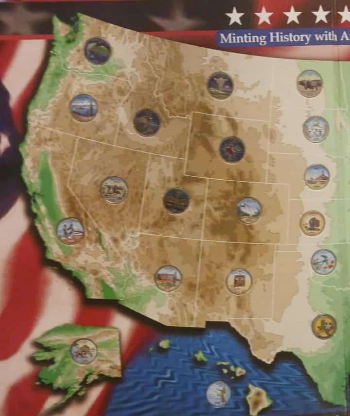 (H-12) Colorized Quarters On Beautiful Map. Nice!