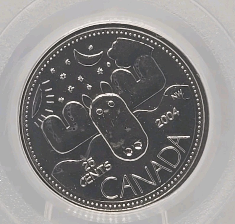 2004-P CANADA 25 CENT MOOSE PCGS MS67