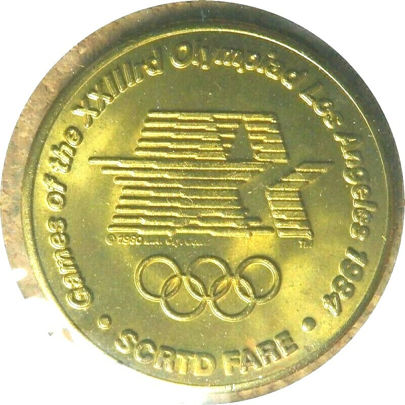 elf 1984 Olympics Bus Token Swimming