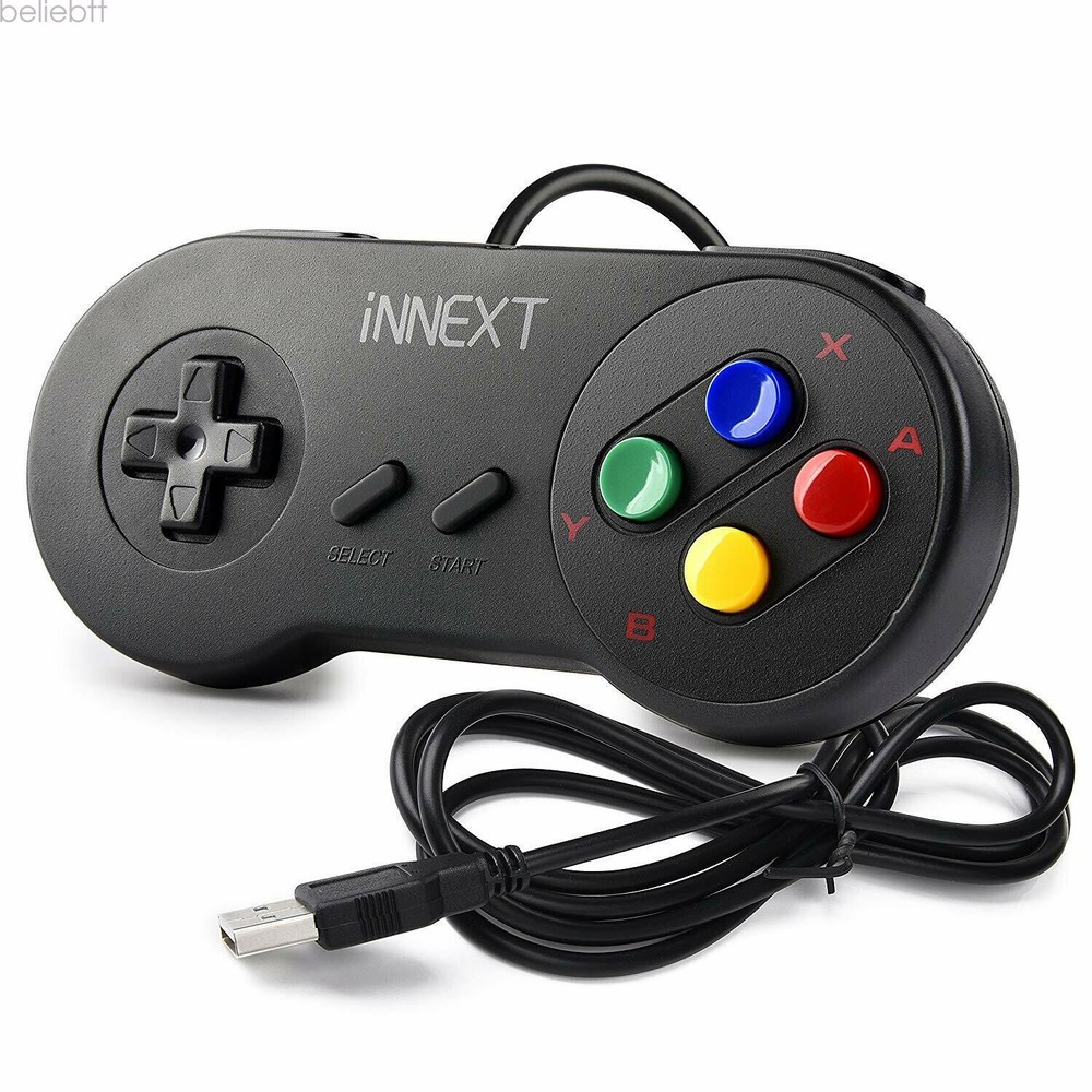 2 Pack Wired/ Wireless SNES USB Controller Gamepad Joystick Super Classic for PC