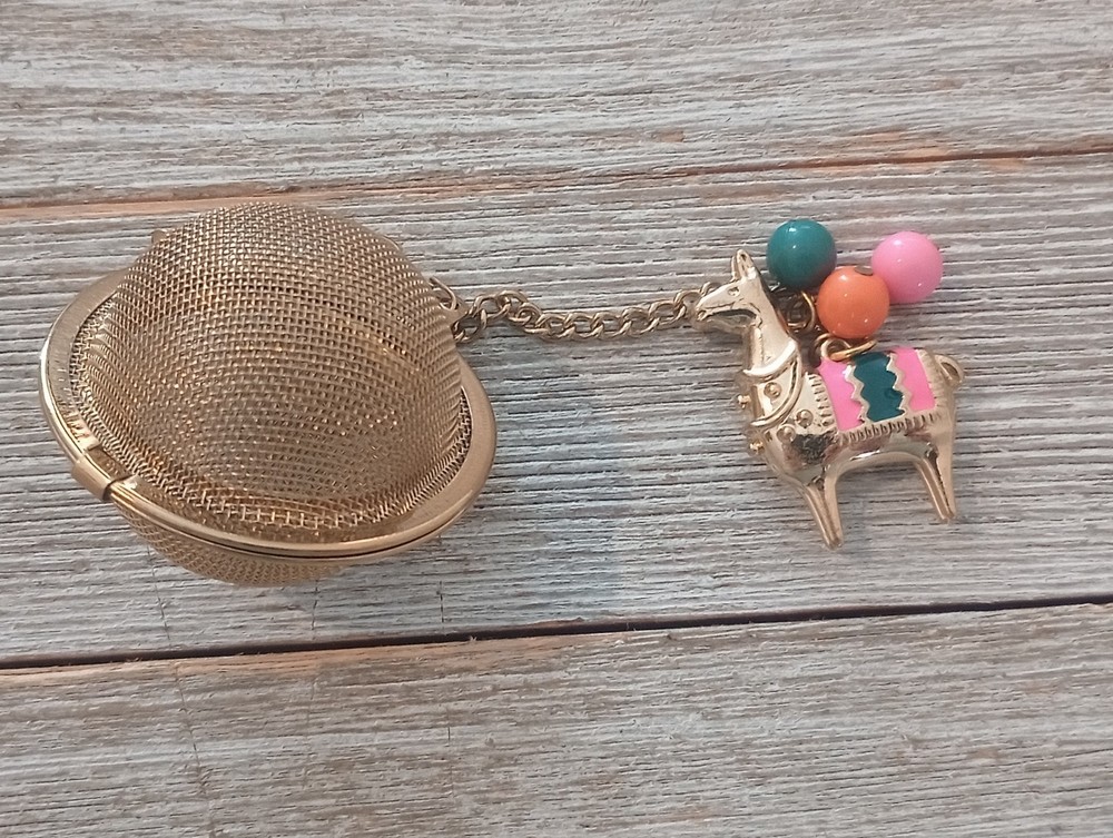 Herbal Tea Ball Infuser with Llama Charm 4" Chain