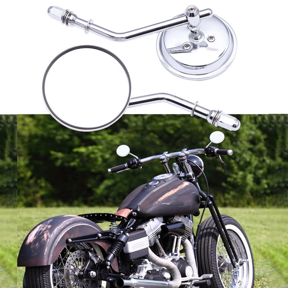Chrome Motorcycle Wing Rearview Side Mirror For Hard Candy Custom FXS