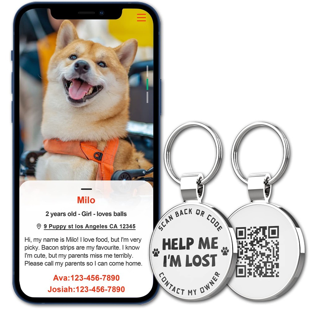 QR Code Dog Tags - Scan for Instant Pet Location Alert