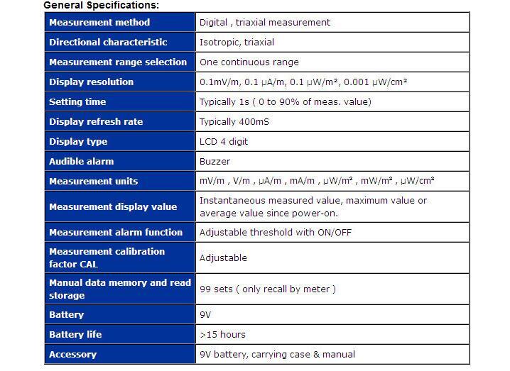 TES-92 Digital 3-Axis EMF Meter Data Logger Electromagnetic Radiation Detector