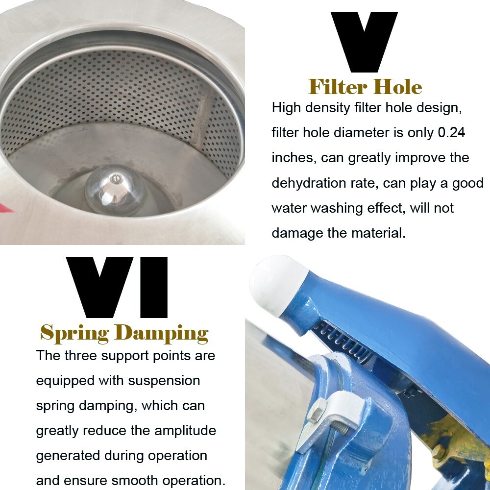 220V 3PH 2HP Industrial Centrifuge Dehydrating Machine Solid-liquid Separator