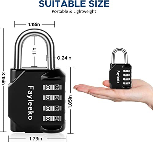 4-Digit Combination Padlock, 2-Pack for School, Gym, Toolbox, Cabinet Storage