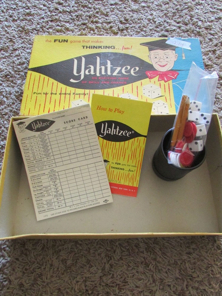 Vintage Yahtzee Dice Game from 1962