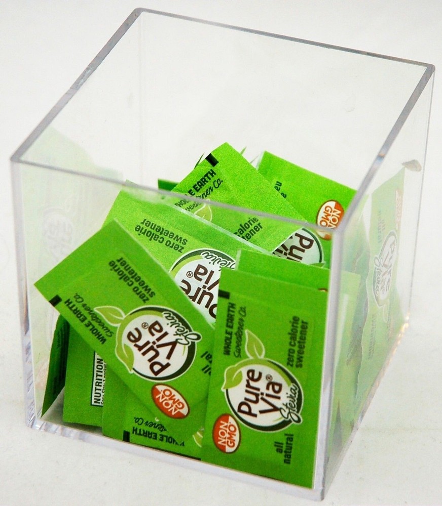 2 x Clear Acrylic Plastic Cube Box 3.5" Case Organizer storage holder display