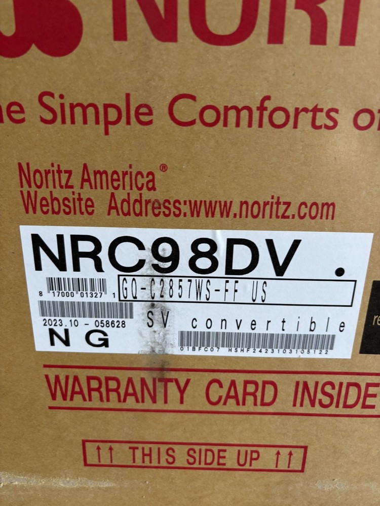 Noritz NRC98-DV-NG ecoTough Series 8.4 GPM 180,000 BTU 120 Volt - Natural Gas