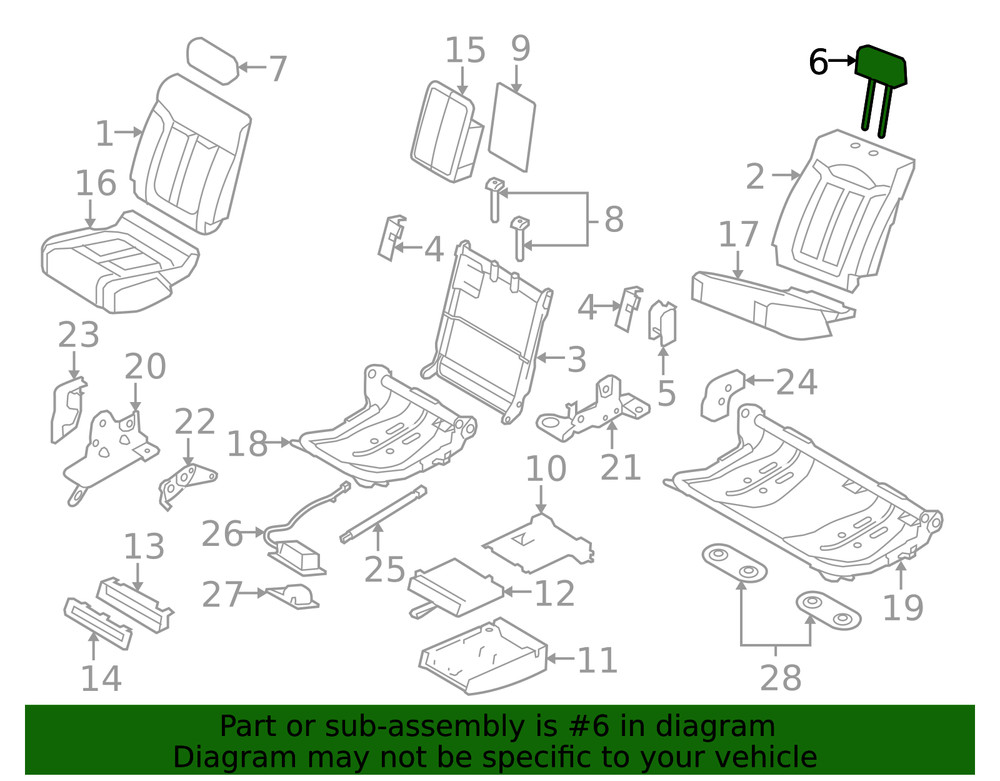 Genuine Ford Headrest Outer DU5Z-78611A09-AA
