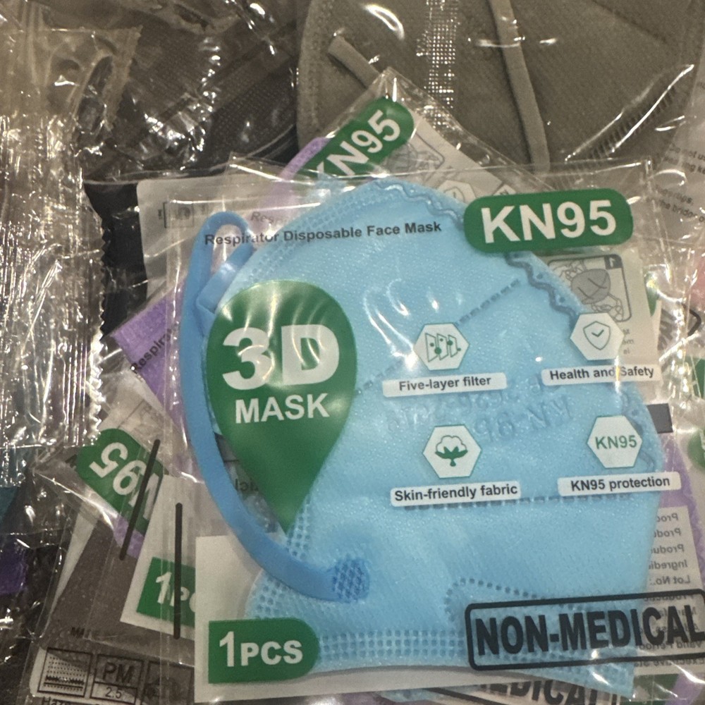 Pack 128 KN95 disposable face mask multiple colors