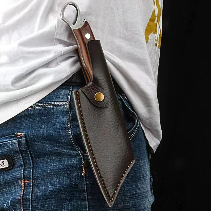 cutting points and stripping knive, solid wood handle suitable for outdoor knive