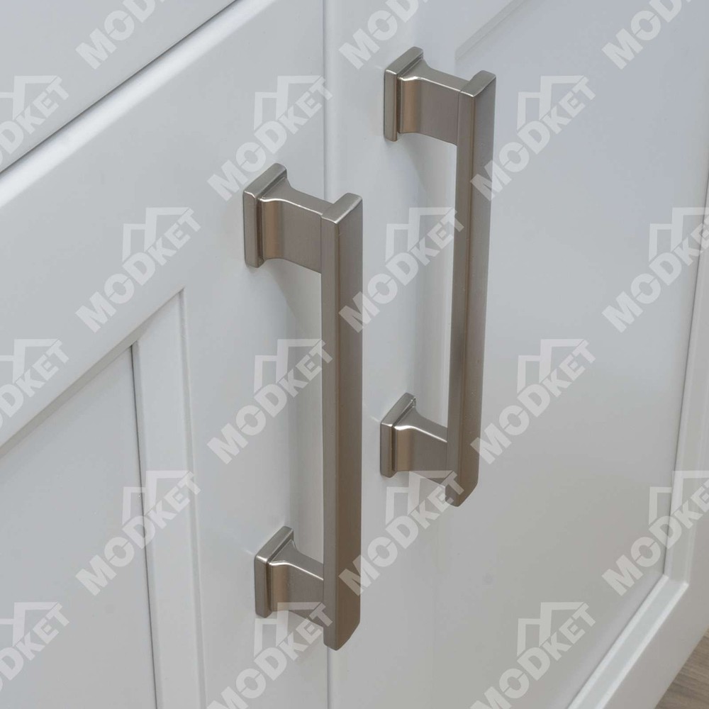 Solid Metal Brushed Nickel Cabinet Pulls Knobs Handles Kitchen Bathroom Drawers