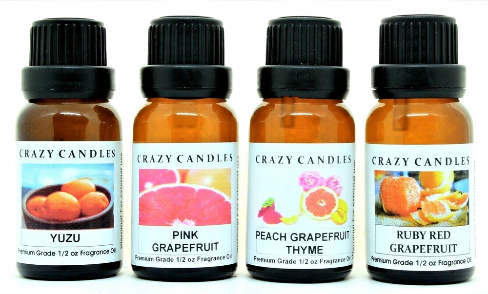 4 Oil Set, Yuzu, Pink Grapefruit, Peach Grapefruit Thyme, Ruby Red Grapefruit