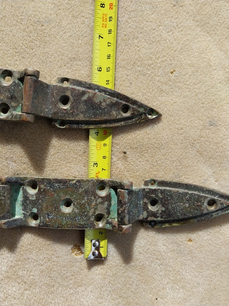Vintage 3 way rounded brass hinges