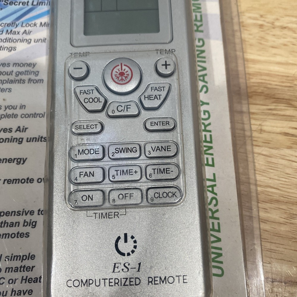 Enrgy Save ES-1 A/C Universal Remote Control w/ Secret Limit Lock, Programable