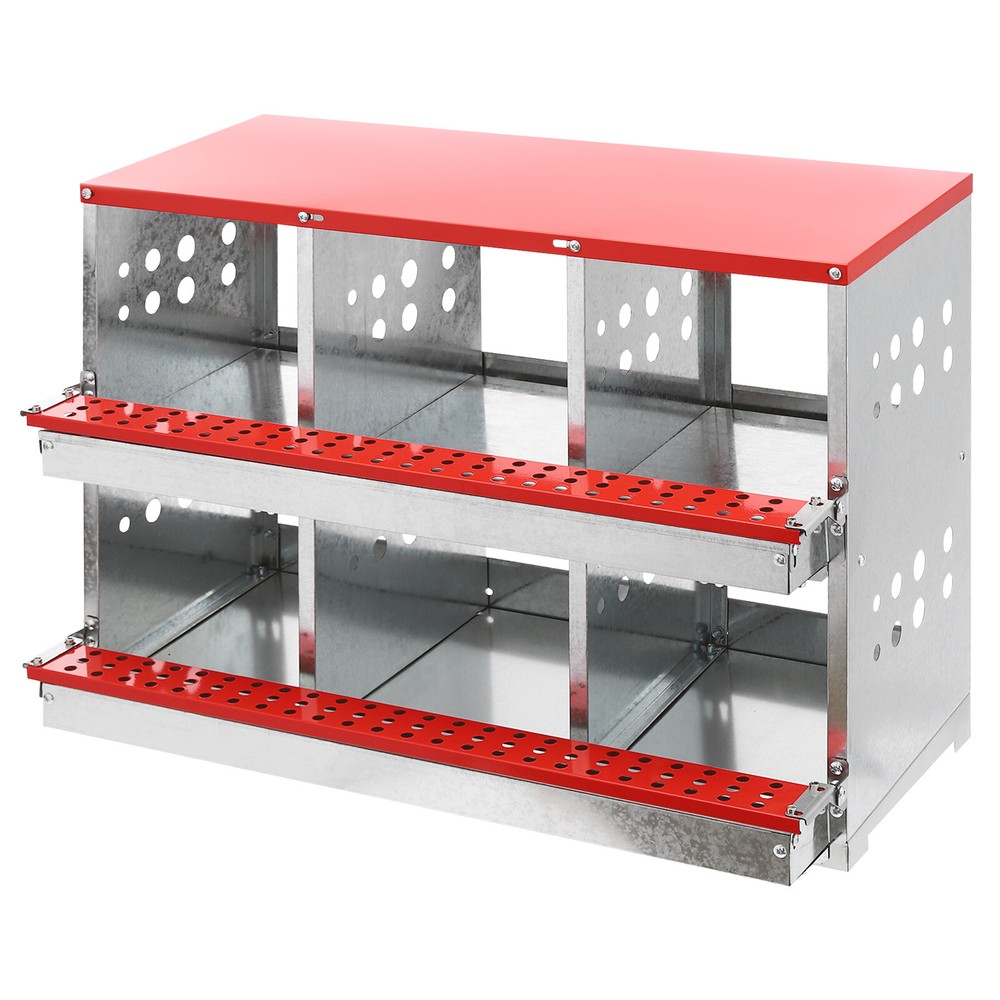 2-layer Egg Box Chicken Coop 6 Compartments Chicken Nesting Box For Poultry