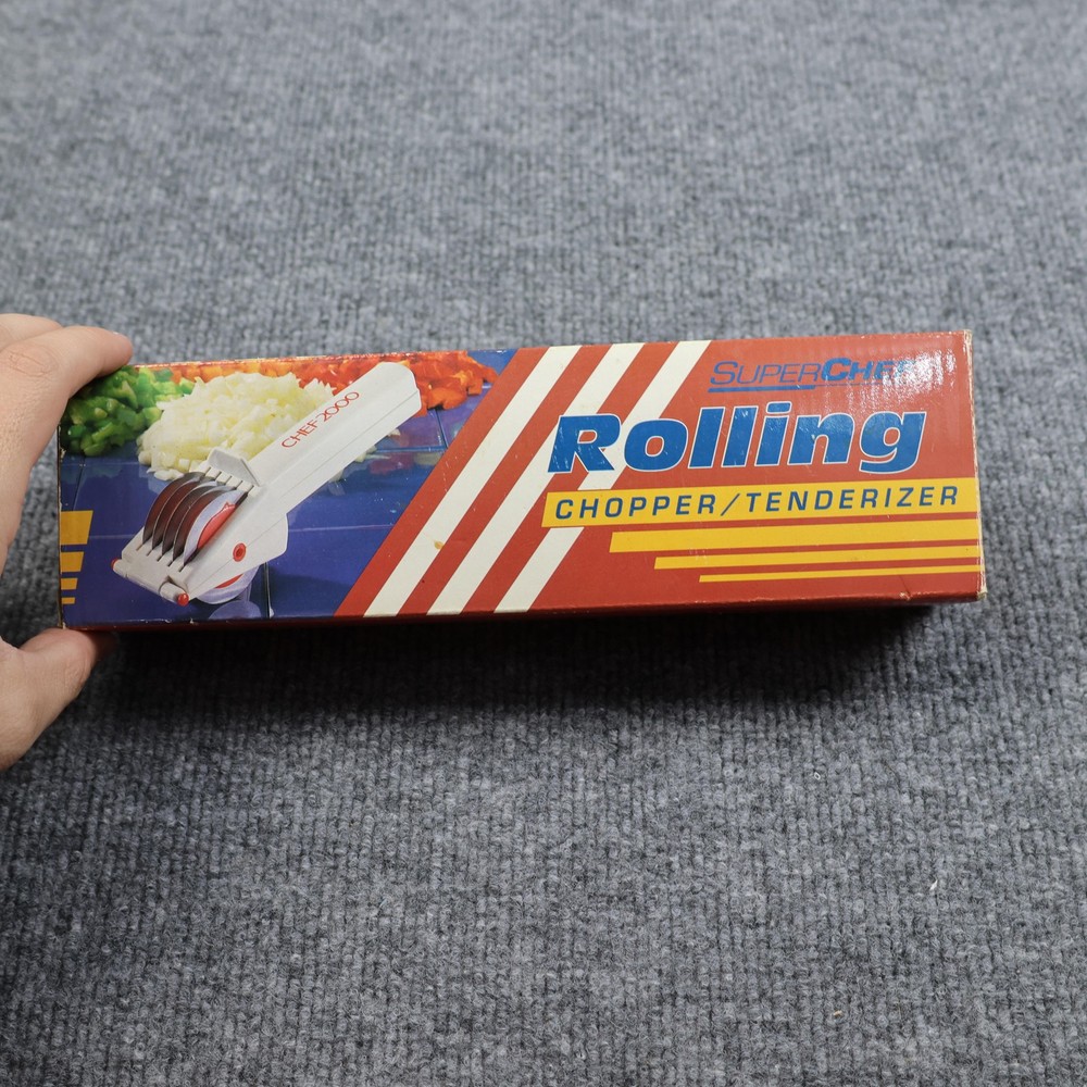 Super Chef Rolling Chopper Tenderizer Chef 2000 Kitchen Gadget Tool W Box