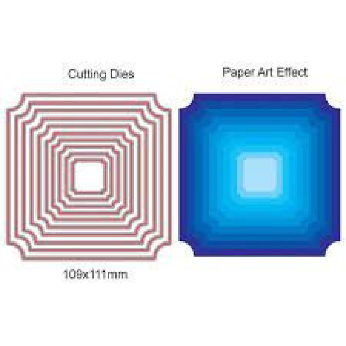 Match It DEBBI MOORE Design  Die CRESCENT CORNER NESTED SQUARE