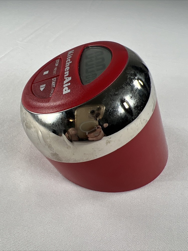 Kitchen Aid Digital Kitchen Timer Red & Chrome Cooks Series Tested/Working EUC