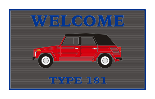RED VW THING WELCOME MAT