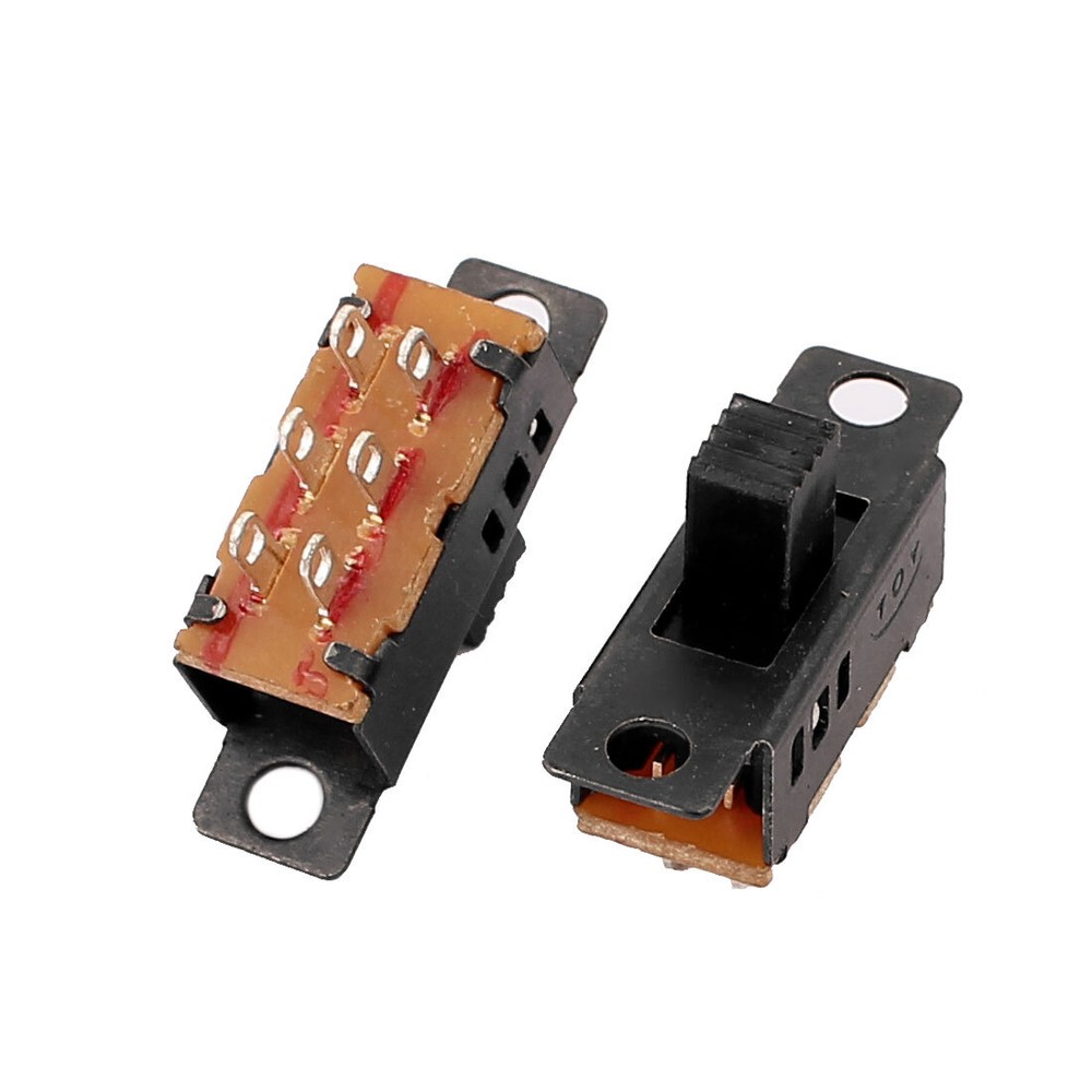 5Pcs 3 Position 6P DPDT Micro Miniature PCB Slide Switch Latching Toggle Switch