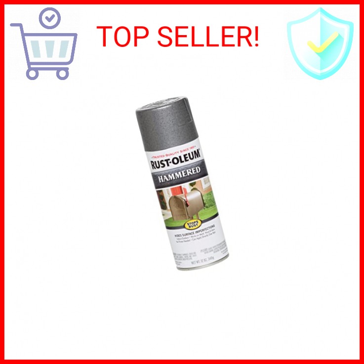 Rust-Oleum 7214830 Stops Rust Hammered Spray Paint, 12 oz, Gray