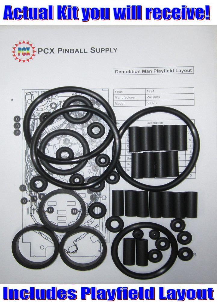1994 Williams Demolition Man Pinball Rubber Ring Kit
