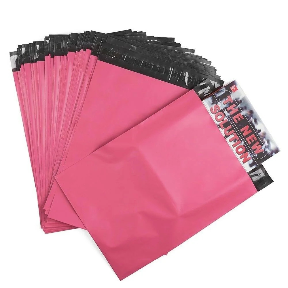 100 Pink Waterproof Poly Mailers Plastic Mailing Envelope 12X15.5