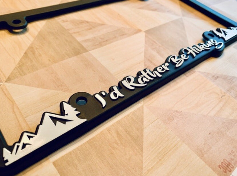 I’d Rather Be Hiking License Plate Frame