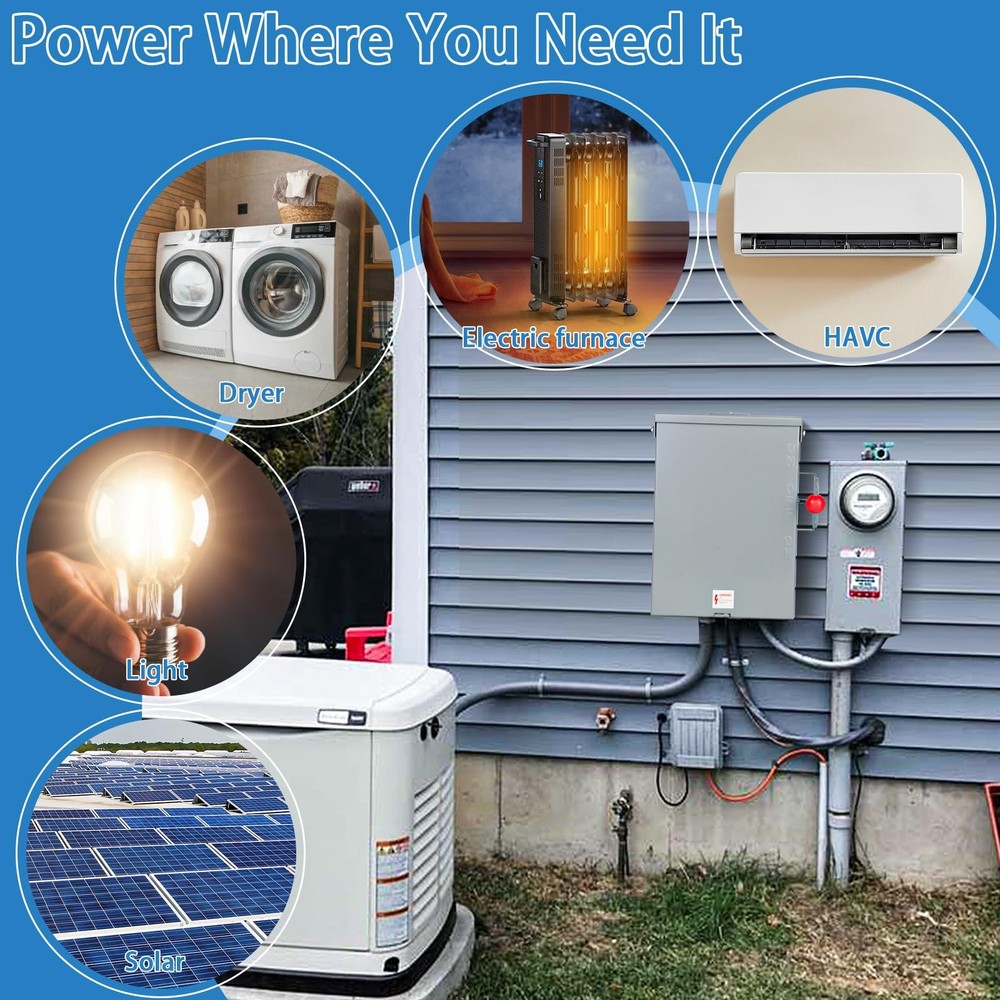 100A Manual Transfer Switch for Generator, Generator Transfer...