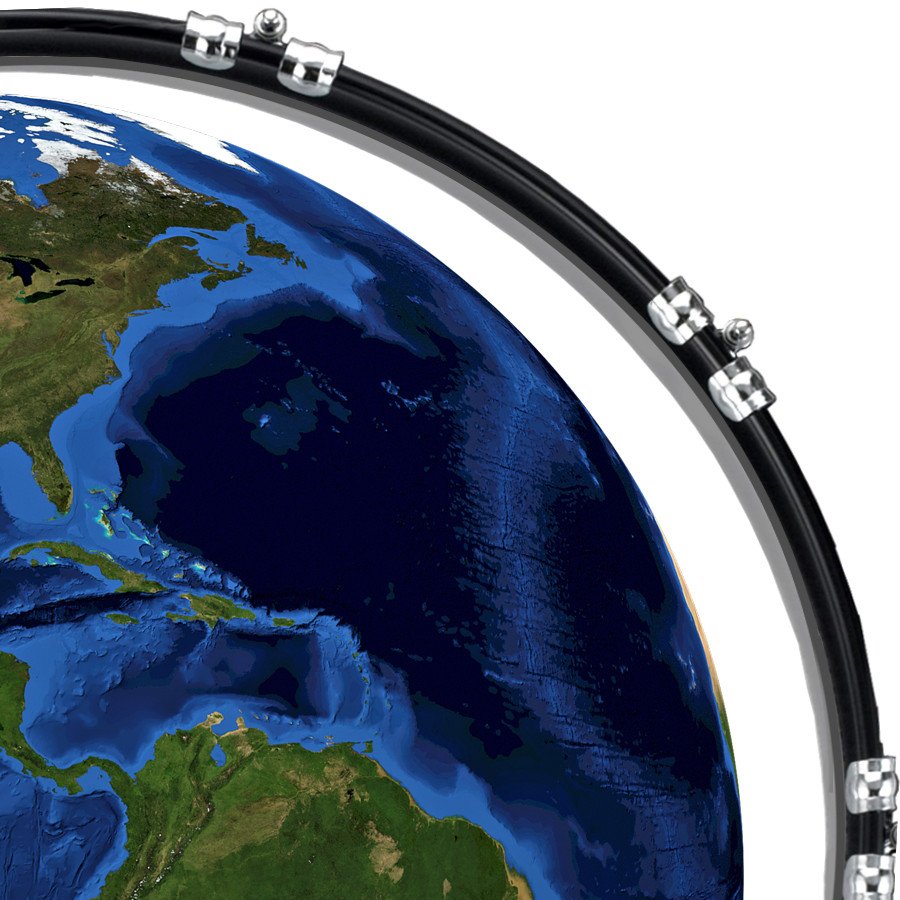 20" Custom Bass Kick Drum Front Head Graphical Earth 7