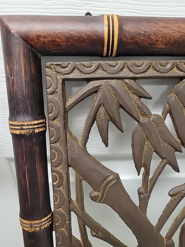 Bamboo PALM WOOD AND iron Wall Hanging