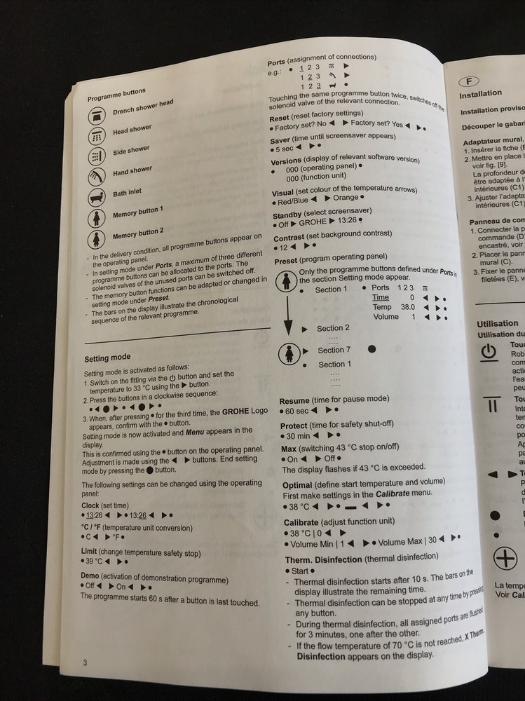 Grohe Shower Operating Panel Digital Display ondus White 36.059-LS0 Q2