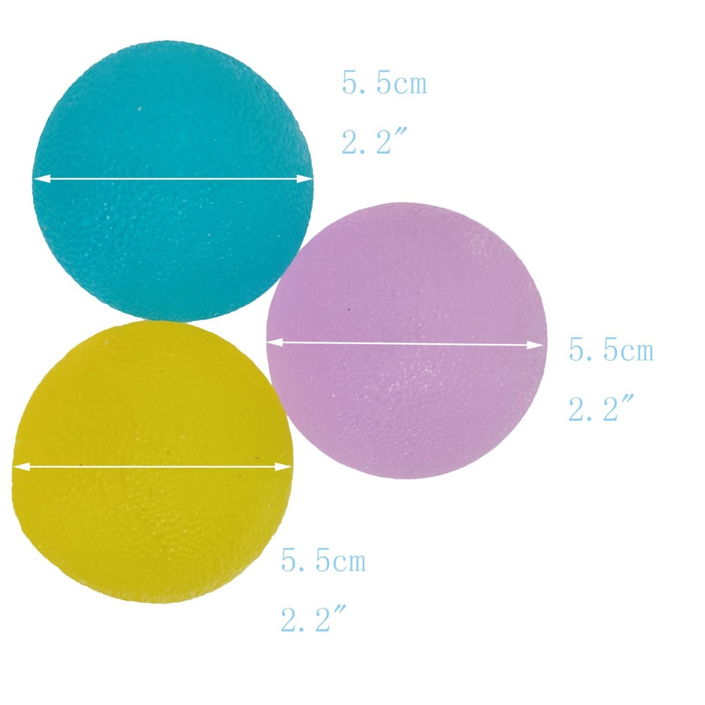 3Pcs Hand Squeeze Balls Combo Kit Hand Therapy Exerciser Yoga Balls