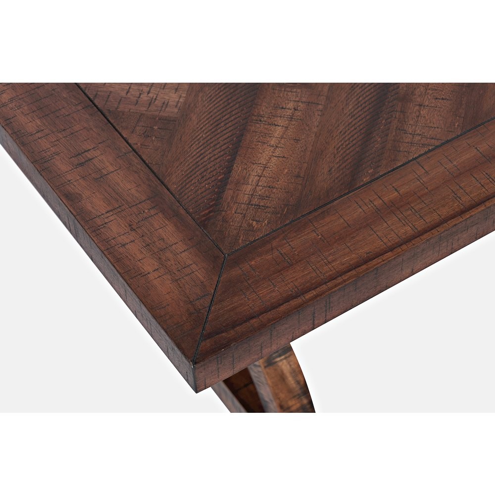 Fairview Transitional Herringbone Distressed Acacia Coffee Table
