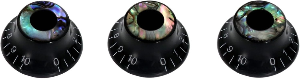Black Guitar Abalone Top Volume Tone Control Knobs Fit Stratocaster Strat