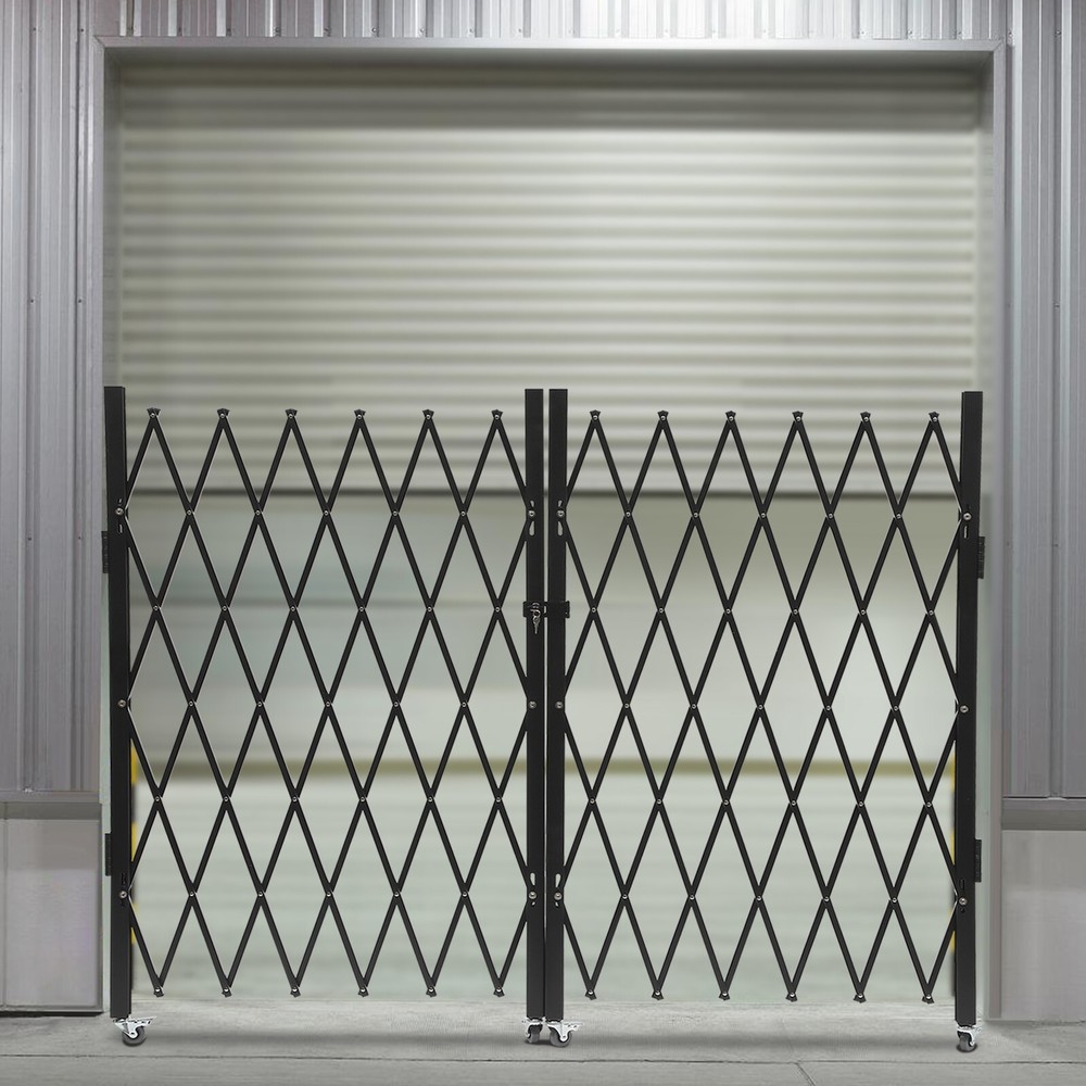 Double Folding Security Gate Rolling Folding Door Gate Expandable Scissor Gate