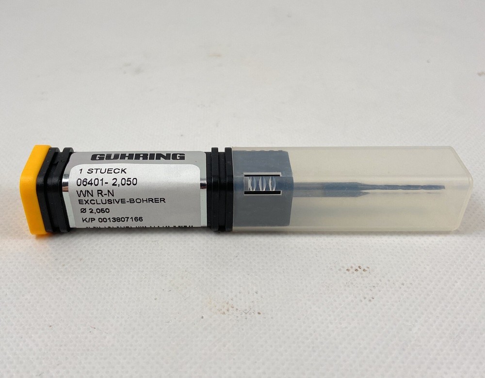 ☀️Guhring 6401 7xD, 2.05mm (.0807 in) Precision Solid Carbide Micro Drill Bit