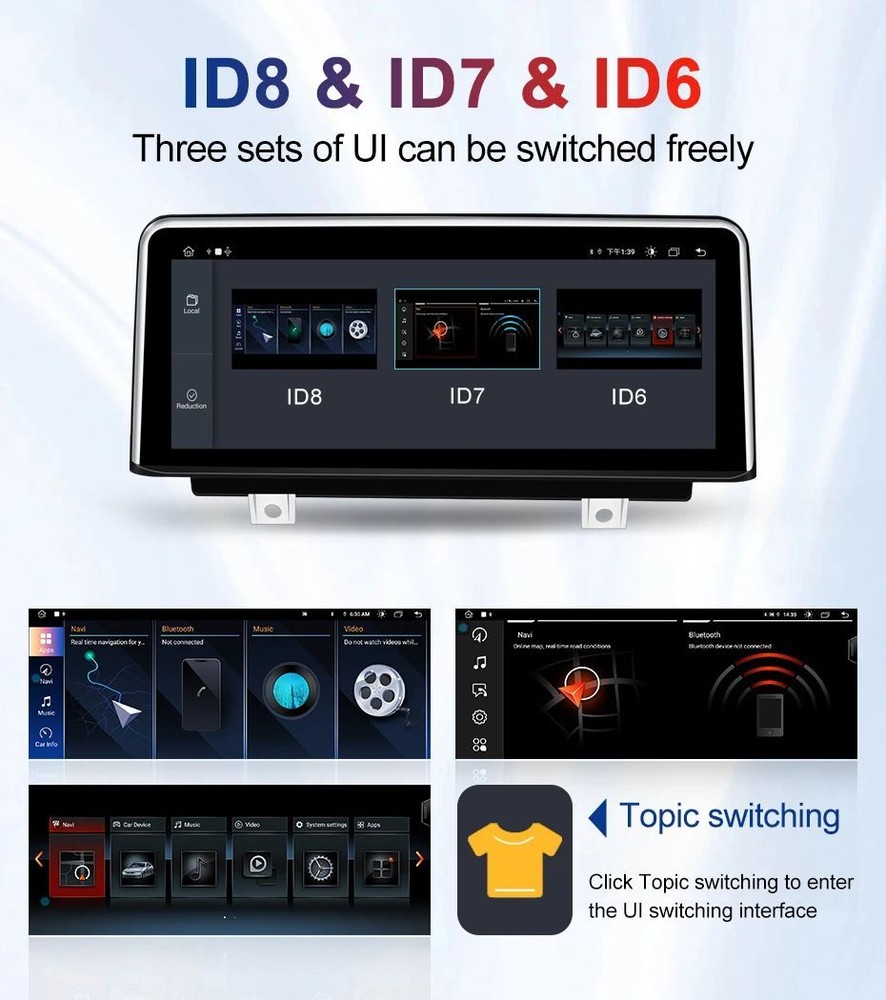 10.25" Android Screen Display Upgrade CarPlay Multimedia for BMW X5 E70 X6 E71