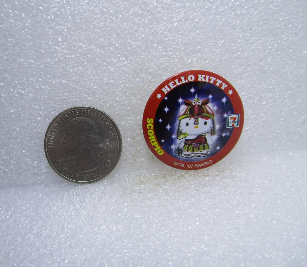 Hello Kitty Scorpio 7 Eleven Button Pin