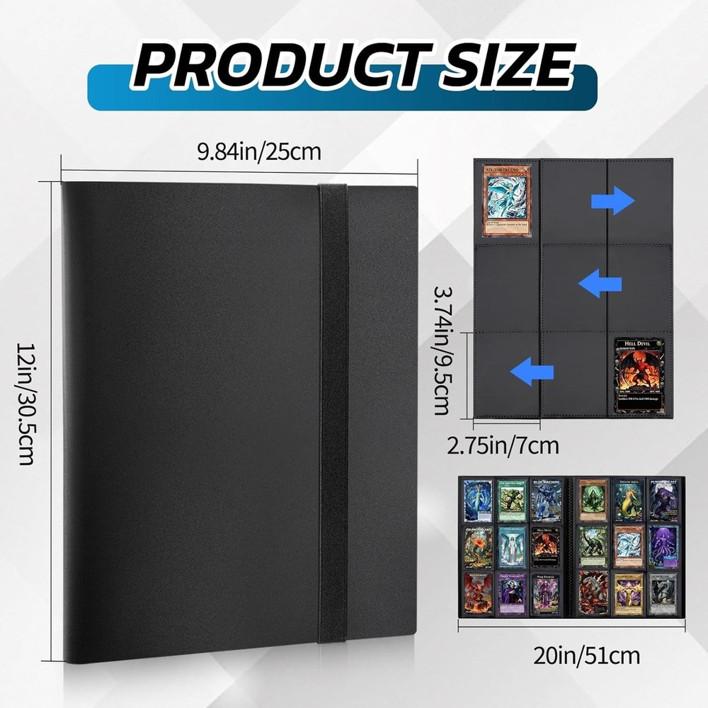 Toploader Binder Holds 360 Toploaders 9 Pocket Top Loader Binders with Sleeves