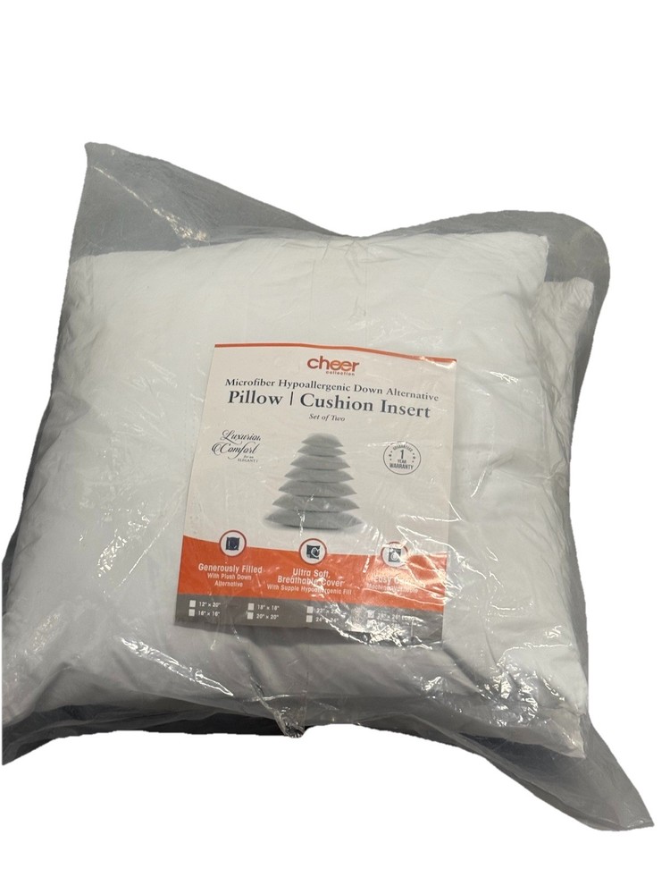2 Cheer Collection Microfiber Allergenic Down Alternative PIllow Cushion Inserts