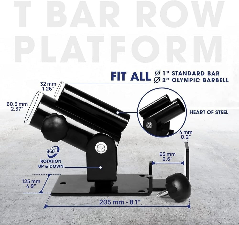 Adjustable T-Bar Row Attachment with Landmine Handle - Compact Home Gym Solution