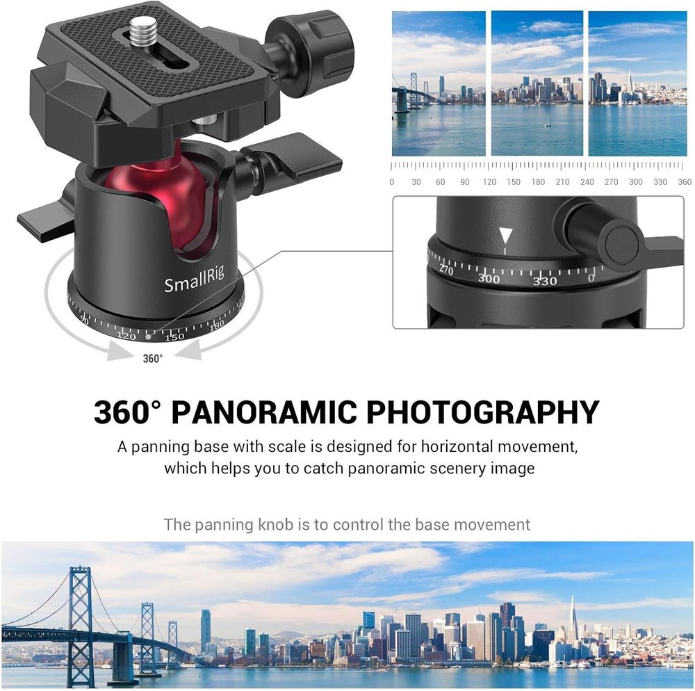 Versatile Mini Ball Head for Cameras & GoPro - Precision Adjustments & Stability