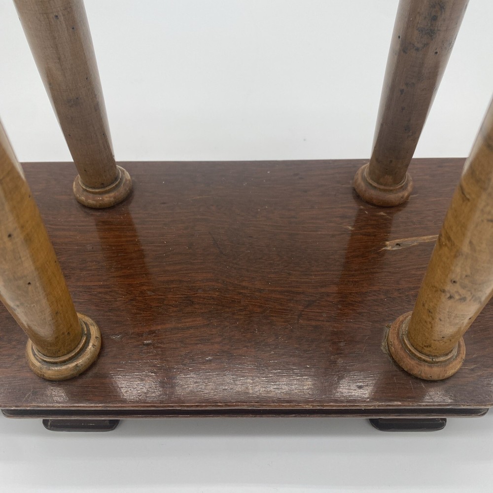 Antique Samuel L Dinkelspiel Maple & Mahogany Long Pipe Stand