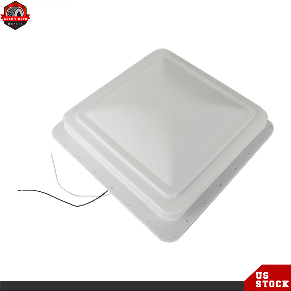 RV Roof Vent Fan Kit White 14" x 14" 12V 6" Blades For Camper Trailer Universal