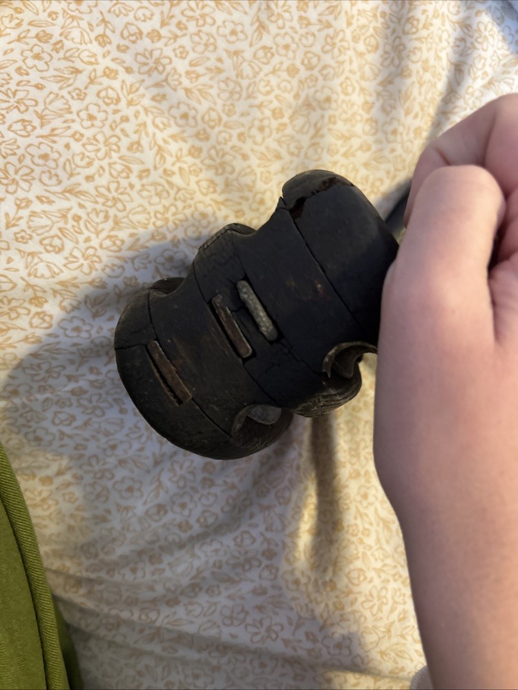 vintage wooden barn pulley