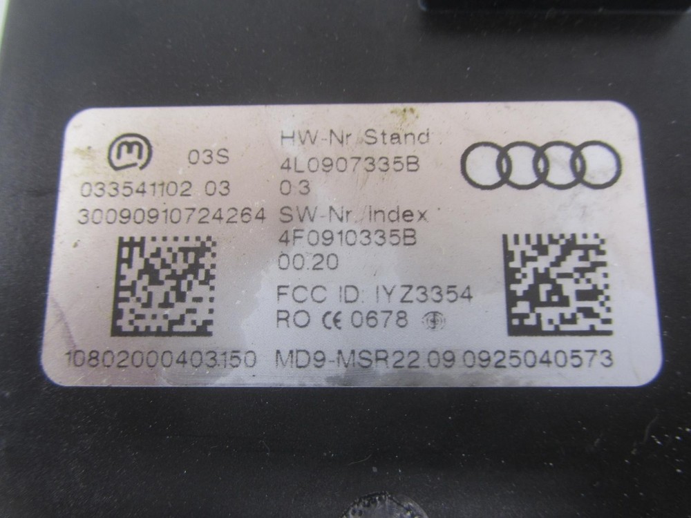 10-15 AUDI Q7 Theft-Locking Keyless Entry Module 4L0907335B